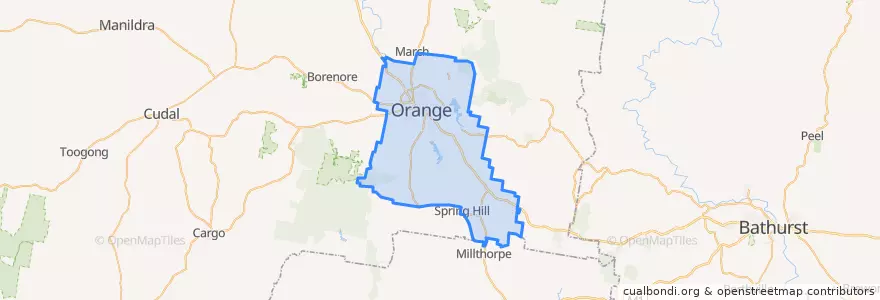 Mapa de ubicacion de Orange City Council.