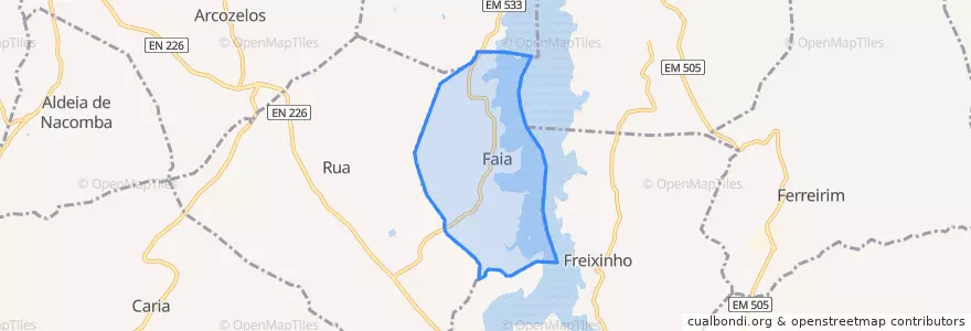 Mapa de ubicacion de Faia.
