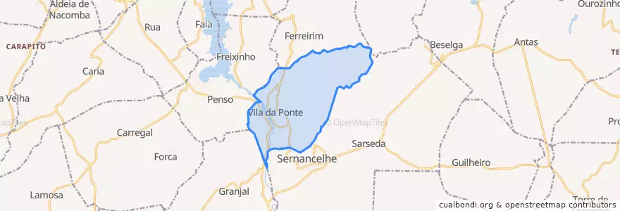 Mapa de ubicacion de Vila da Ponte.