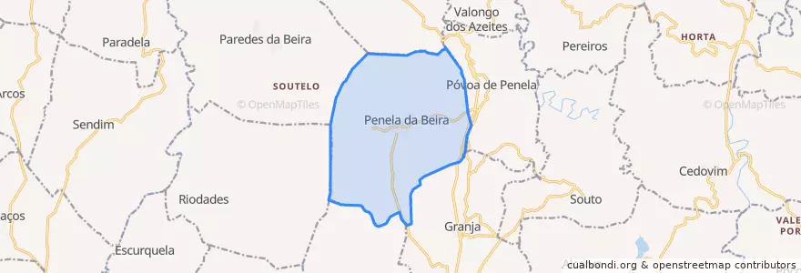 Mapa de ubicacion de Penela da Beira.