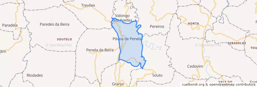 Mapa de ubicacion de Póvoa de Penela.