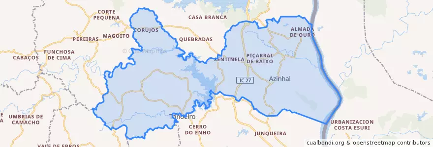 Mapa de ubicacion de Azinhal.