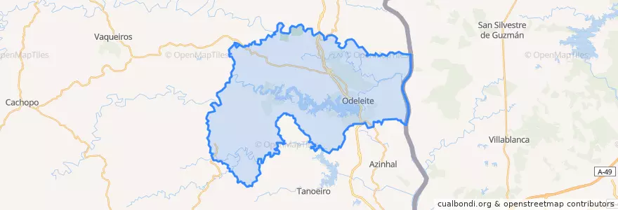 Mapa de ubicacion de Odeleite.