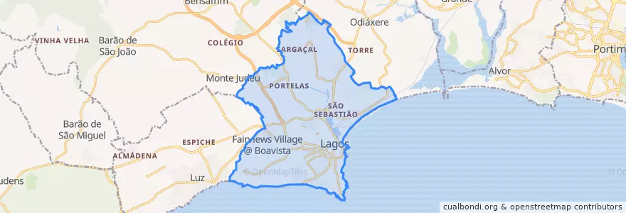 Mapa de ubicacion de São Gonçalo de Lagos.