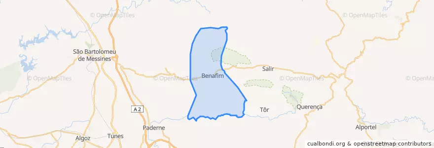 Mapa de ubicacion de Benafim.