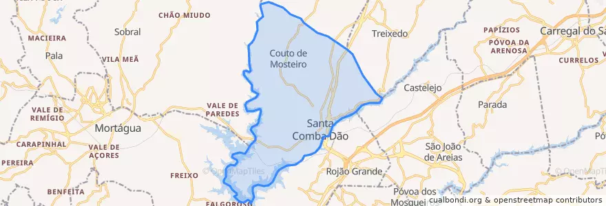 Mapa de ubicacion de U.F Santa Comba Dão e Couto de Mosteiro.