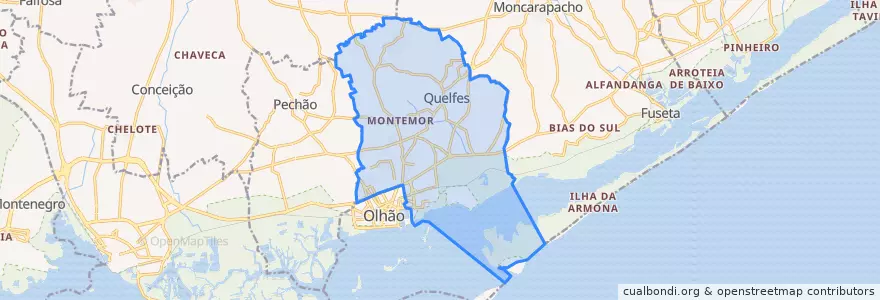 Mapa de ubicacion de Quelfes.