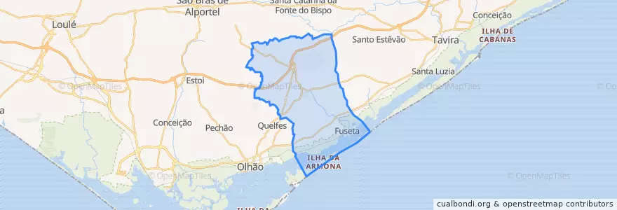 Mapa de ubicacion de Moncarapacho e Fuseta.