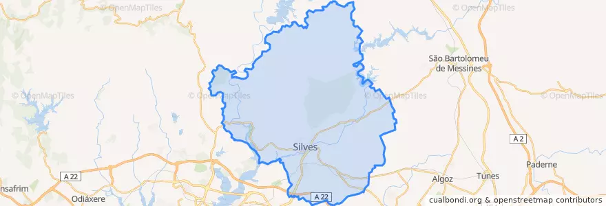 Mapa de ubicacion de Silves.