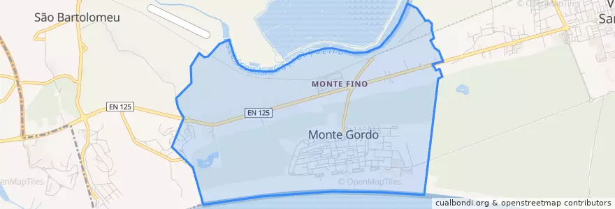 Mapa de ubicacion de Monte Gordo.