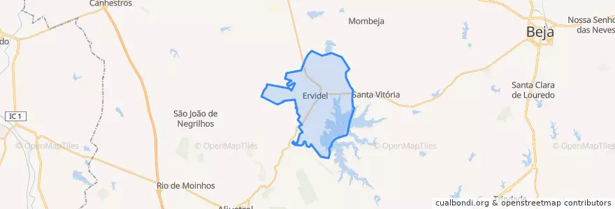 Mapa de ubicacion de Ervidel.