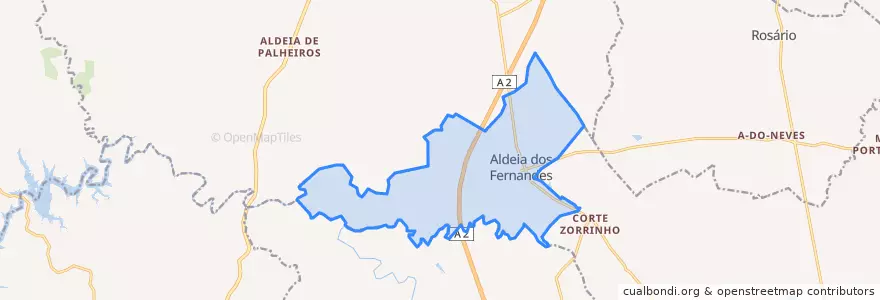 Mapa de ubicacion de Aldeia dos Fernandes.
