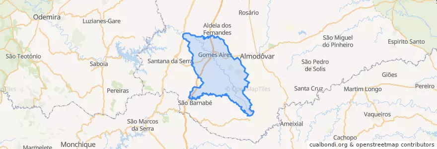 Mapa de ubicacion de Santa Clara-a-Nova e Gomes Aires.