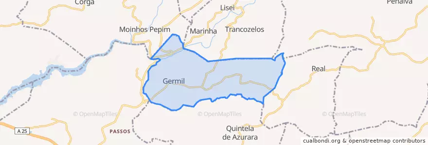 Mapa de ubicacion de Germil.