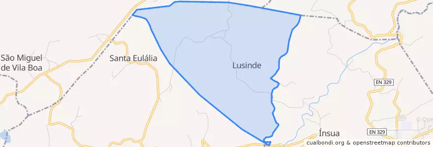 Mapa de ubicacion de Lusinde.