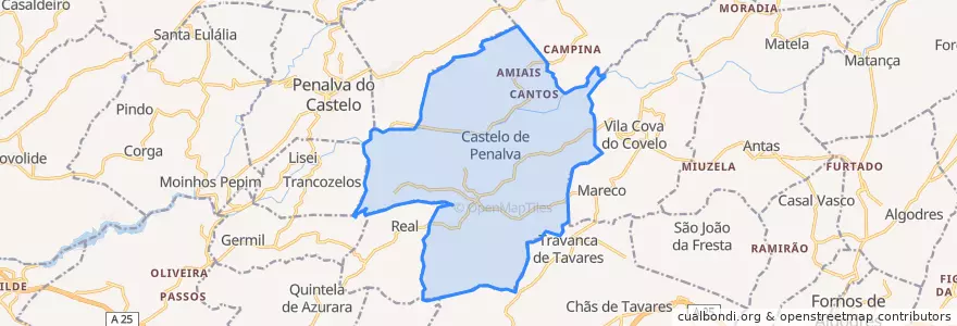 Mapa de ubicacion de Castelo de Penalva.