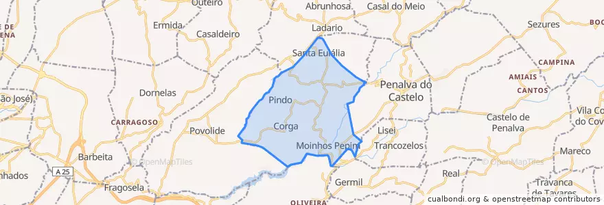Mapa de ubicacion de Pindo.