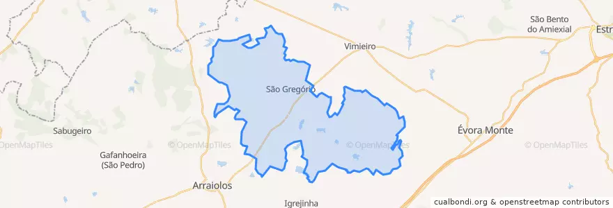 Mapa de ubicacion de São Gregório e Santa Justa.