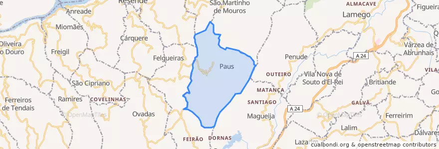 Mapa de ubicacion de Paus.