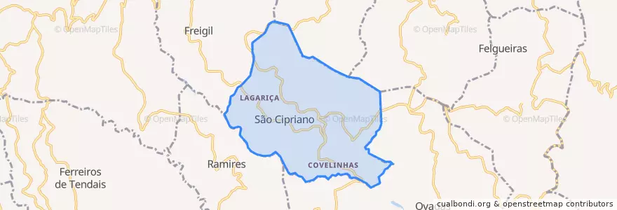 Mapa de ubicacion de São Cipriano.