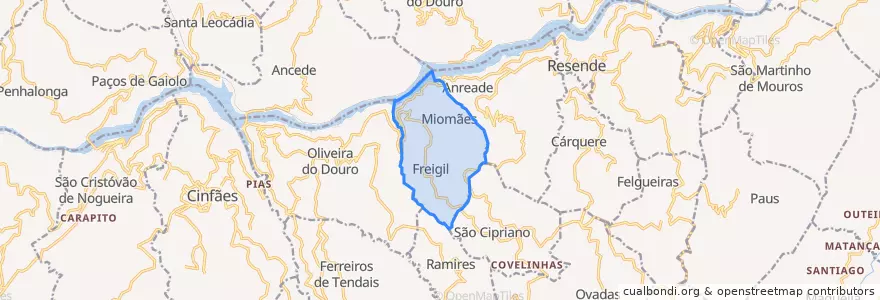Mapa de ubicacion de U.F Freigil e Miomães.