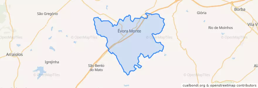 Mapa de ubicacion de Évora Monte.