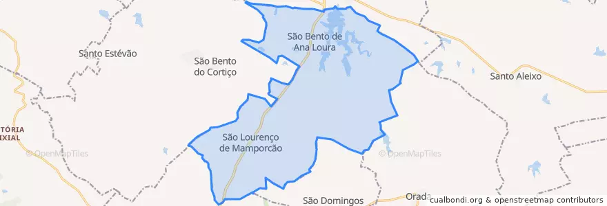 Mapa de ubicacion de São Lourenço de Mamporcão e São Bento de Ana Loura.