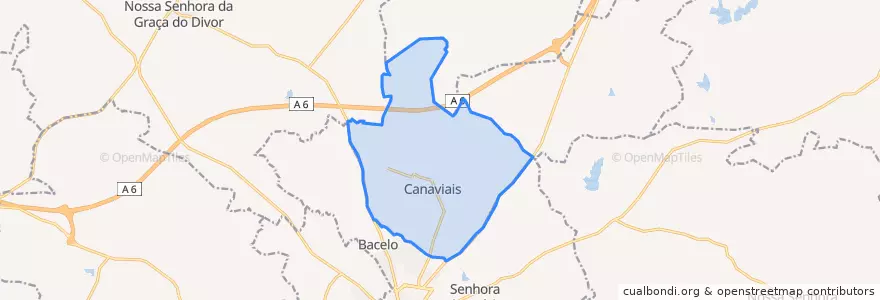 Mapa de ubicacion de Canaviais.