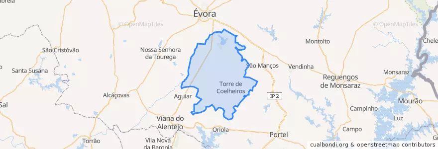 Mapa de ubicacion de Torre de Coelheiros.