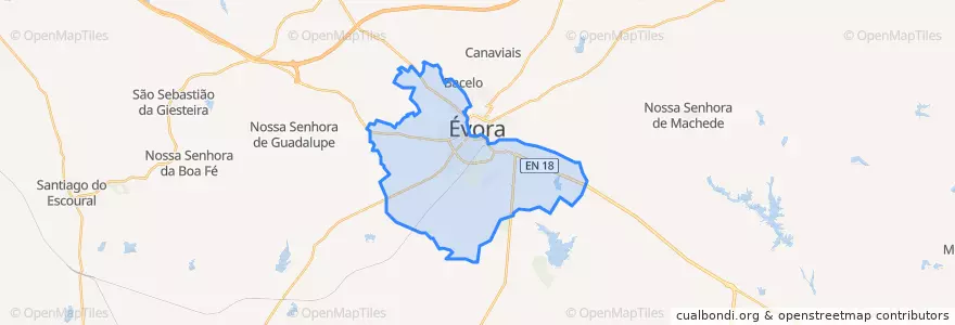 Mapa de ubicacion de Malagueira e Horta das Figueiras.