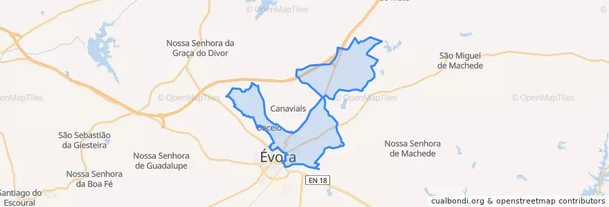 Mapa de ubicacion de Bacelo e Senhora da Saúde.