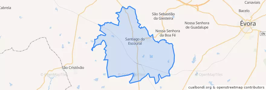 Mapa de ubicacion de Santiago do Escoural.
