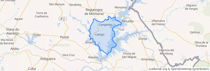 Mapa de ubicacion de Campo e Campinho.