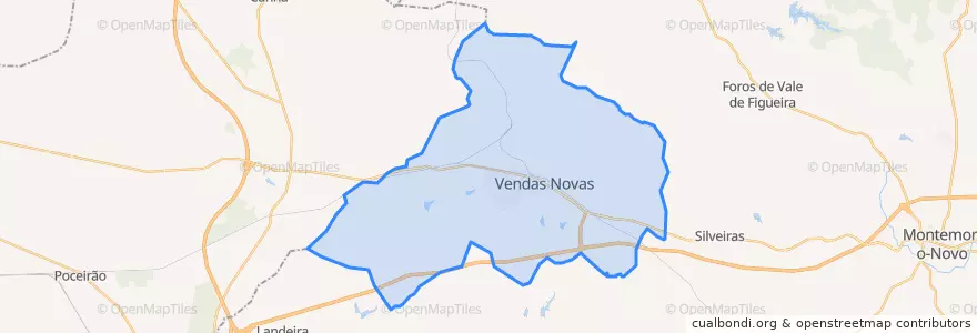 Mapa de ubicacion de Vendas Novas.