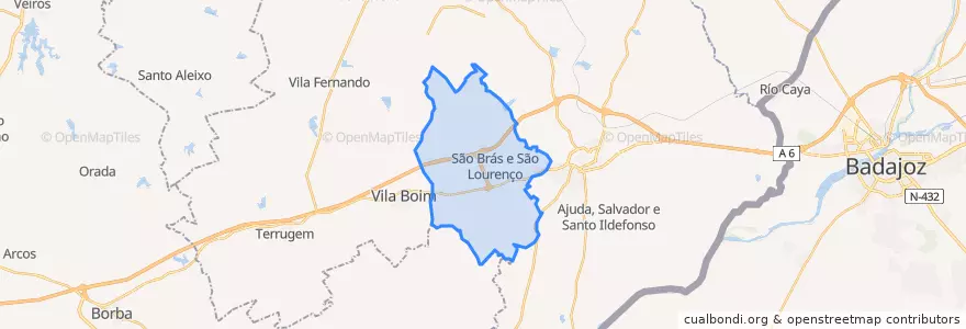 Mapa de ubicacion de São Brás e São Lourenço.