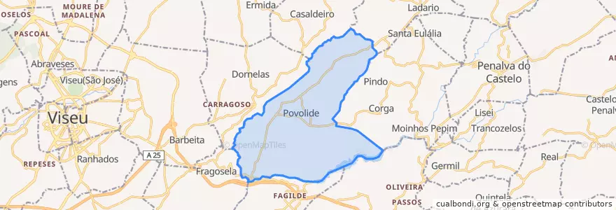 Mapa de ubicacion de Povolide.