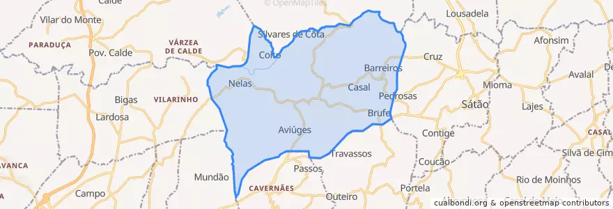 Mapa de ubicacion de U.F Barreiros e Cepões.
