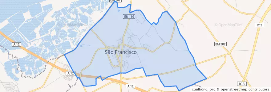 Mapa de ubicacion de São Francisco.