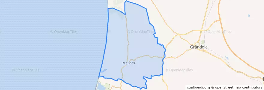 Mapa de ubicacion de Melides.