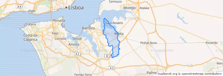Mapa de ubicacion de Alhos Vedros.