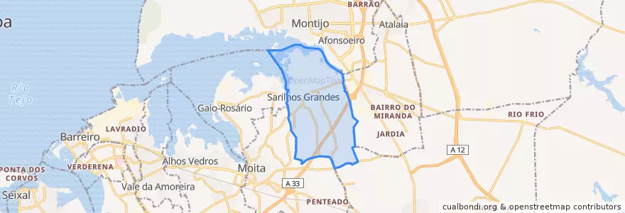 Mapa de ubicacion de Sarilhos Grandes.