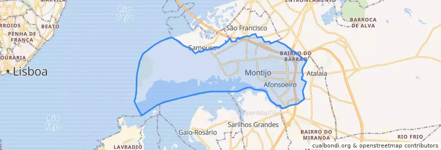 Mapa de ubicacion de Montijo e Afonsoeiro.