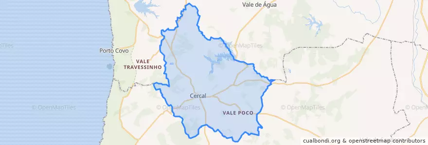Mapa de ubicacion de Cercal do Alentejo.
