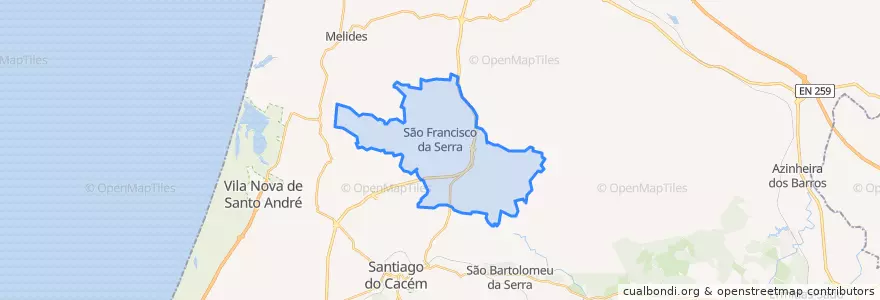Mapa de ubicacion de São Francisco da Serra.