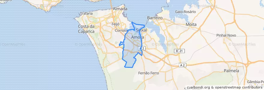 Mapa de ubicacion de Amora.