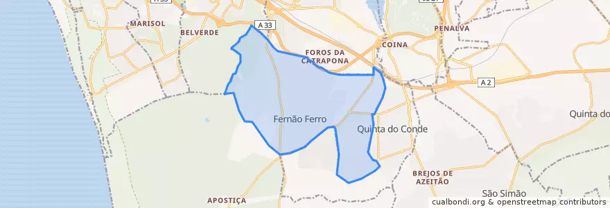 Mapa de ubicacion de Fernão Ferro.