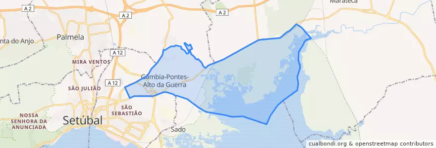 Mapa de ubicacion de Gâmbia-Pontes-Alto da Guerra.