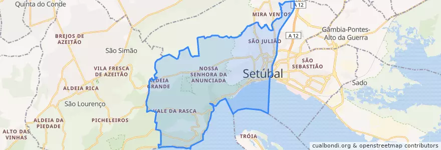 Mapa de ubicacion de Setúbal.
