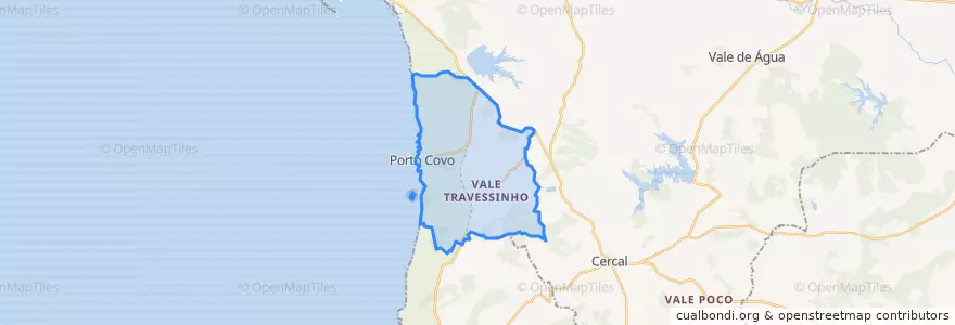 Mapa de ubicacion de Porto Covo.