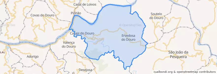 Mapa de ubicacion de Ervedosa do Douro.
